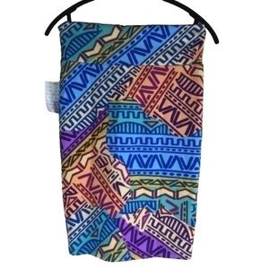LuLaRoe Cassie Skirt Multi Color Bohemian Tribal Aztec Retro Print Pencil Skirt